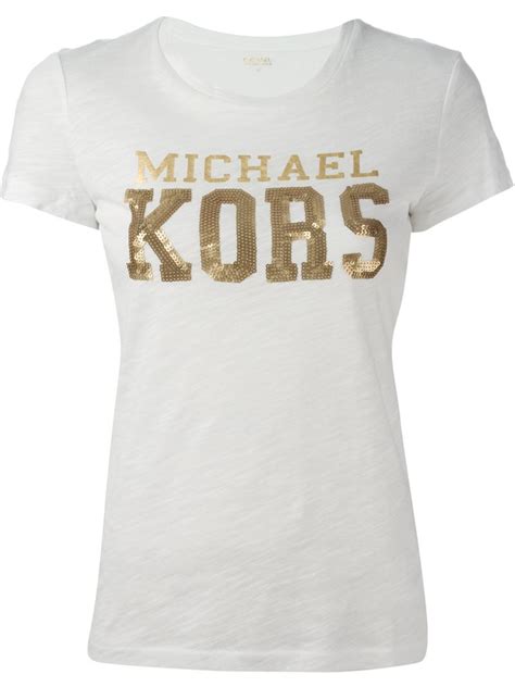 whit and gold michael kors shirt|Michael Kors tops for women.